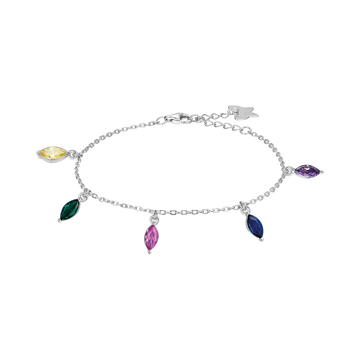 SILVER BRACELET WITH MULTICOLOR ZIRCONES Melitea