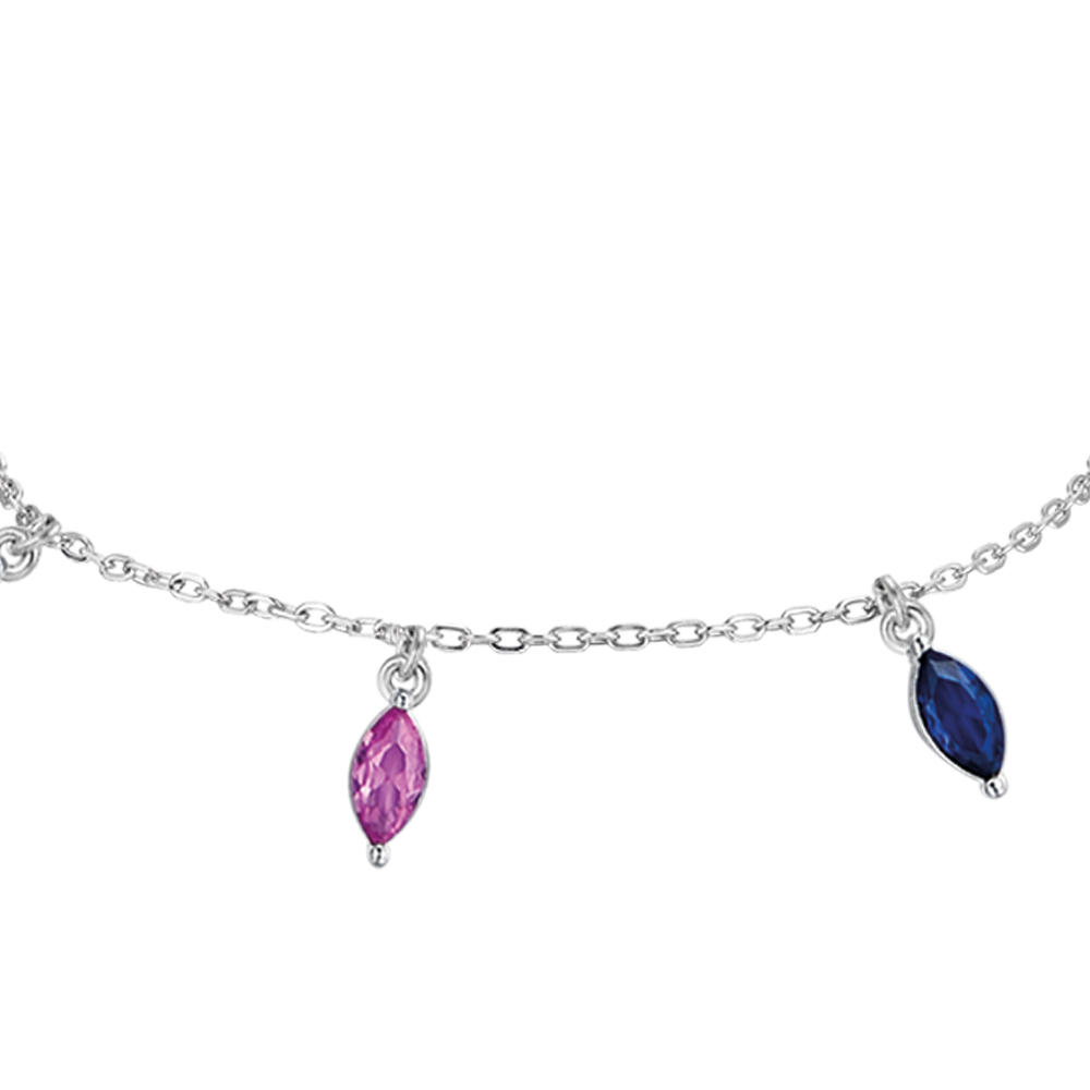 SILVER BRACELET WITH MULTICOLOR ZIRCONES Melitea