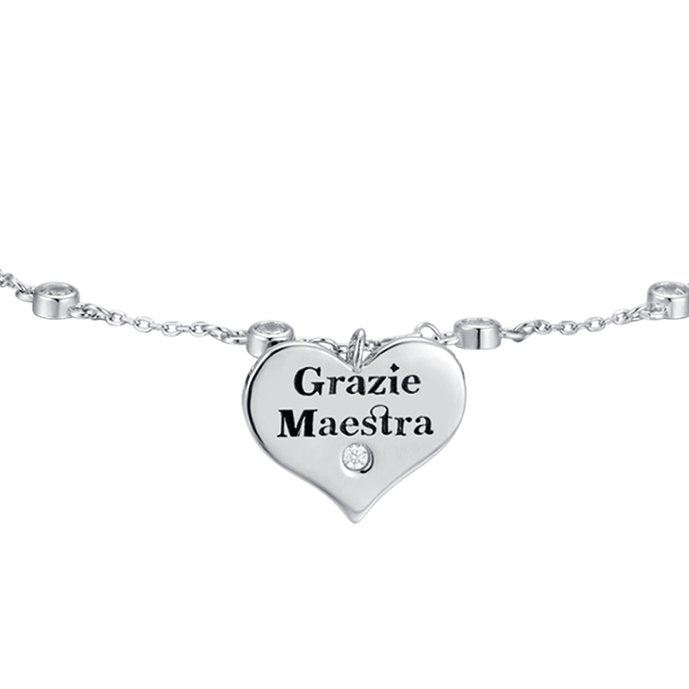 SILVER BRACELET WITH HEART THANKSGIVING MAESTRA Melitea