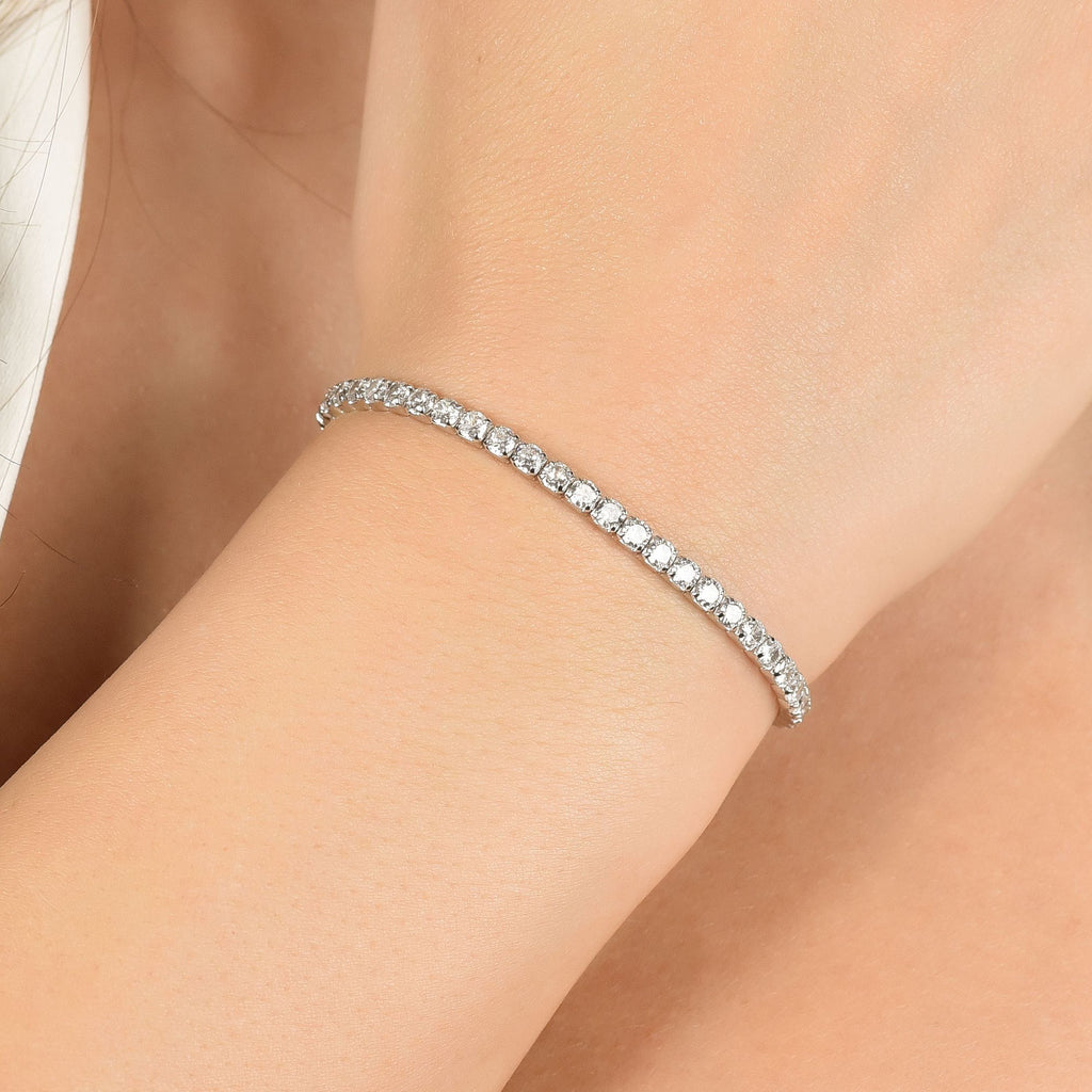 TENNIS BRACELET IN SILVER WITH WHITE ZIRCONES Melitea