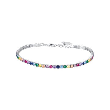 TENNIS BRACELET IN SILVER WITH MULTICOLOR ZIRCONES Melitea