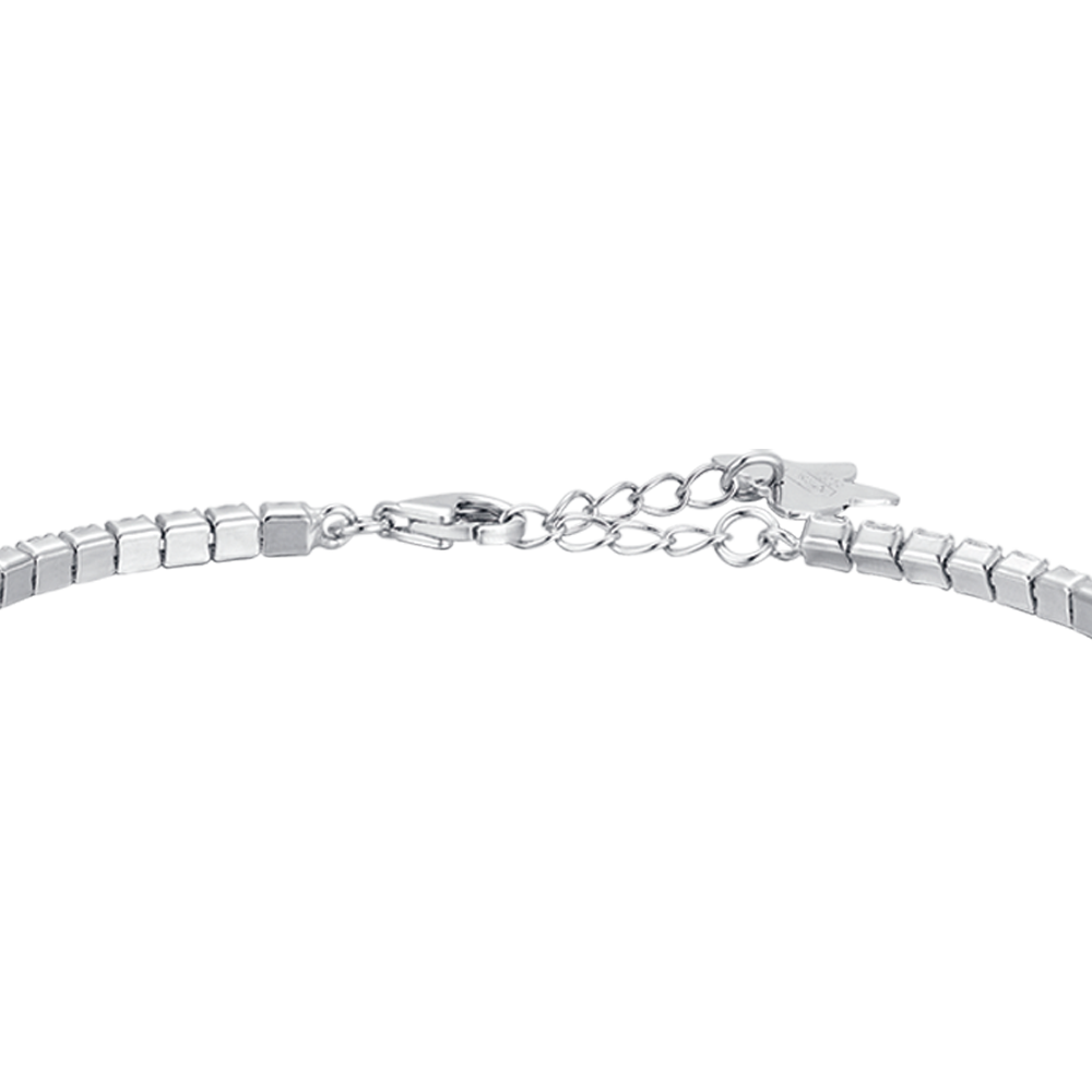 TENNIS BRACELET IN SILVER WITH WHITE ZIRCONES AND BLUE HEART Melitea