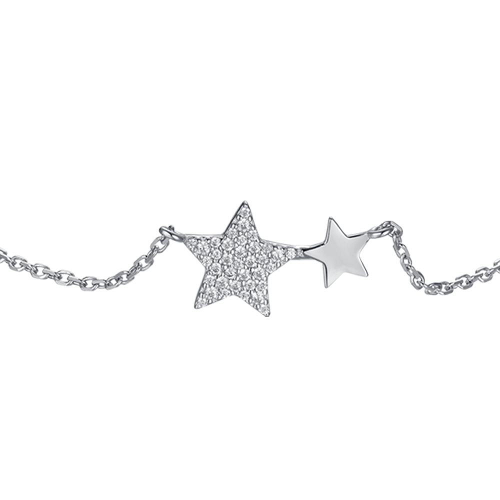 silver women's bracelet with stars melitea