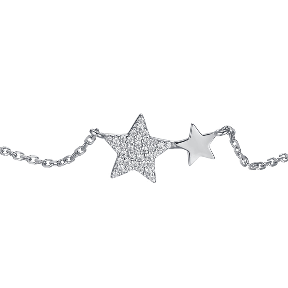 silver women's bracelet with stars melitea