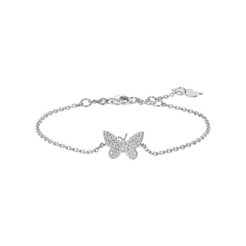 WOMAN'S SILVER BRACELET WITH BUTTERFLY WITH WHITE ZIRCONES Melitea