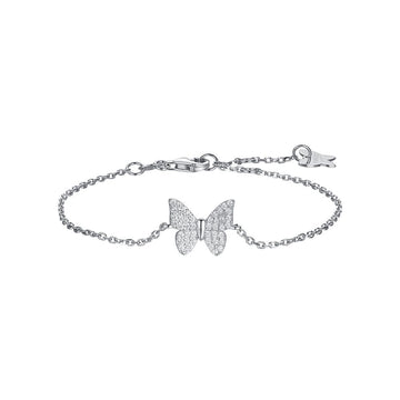 WOMAN'S SILVER BRACELET WITH BUTTERFLY WITH WHITE ZIRCONES Melitea