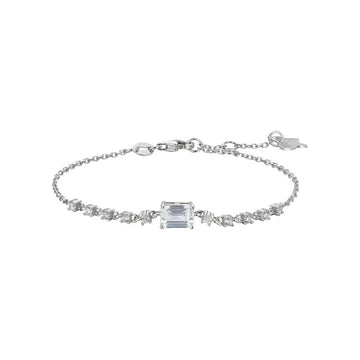 WOMAN'S SILVER BRACELET WITH WHITE ZIRCONES Melitea