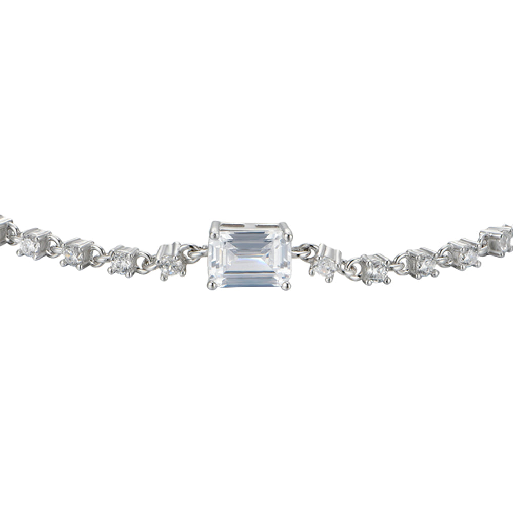 WOMAN'S SILVER BRACELET WITH WHITE ZIRCONES Melitea