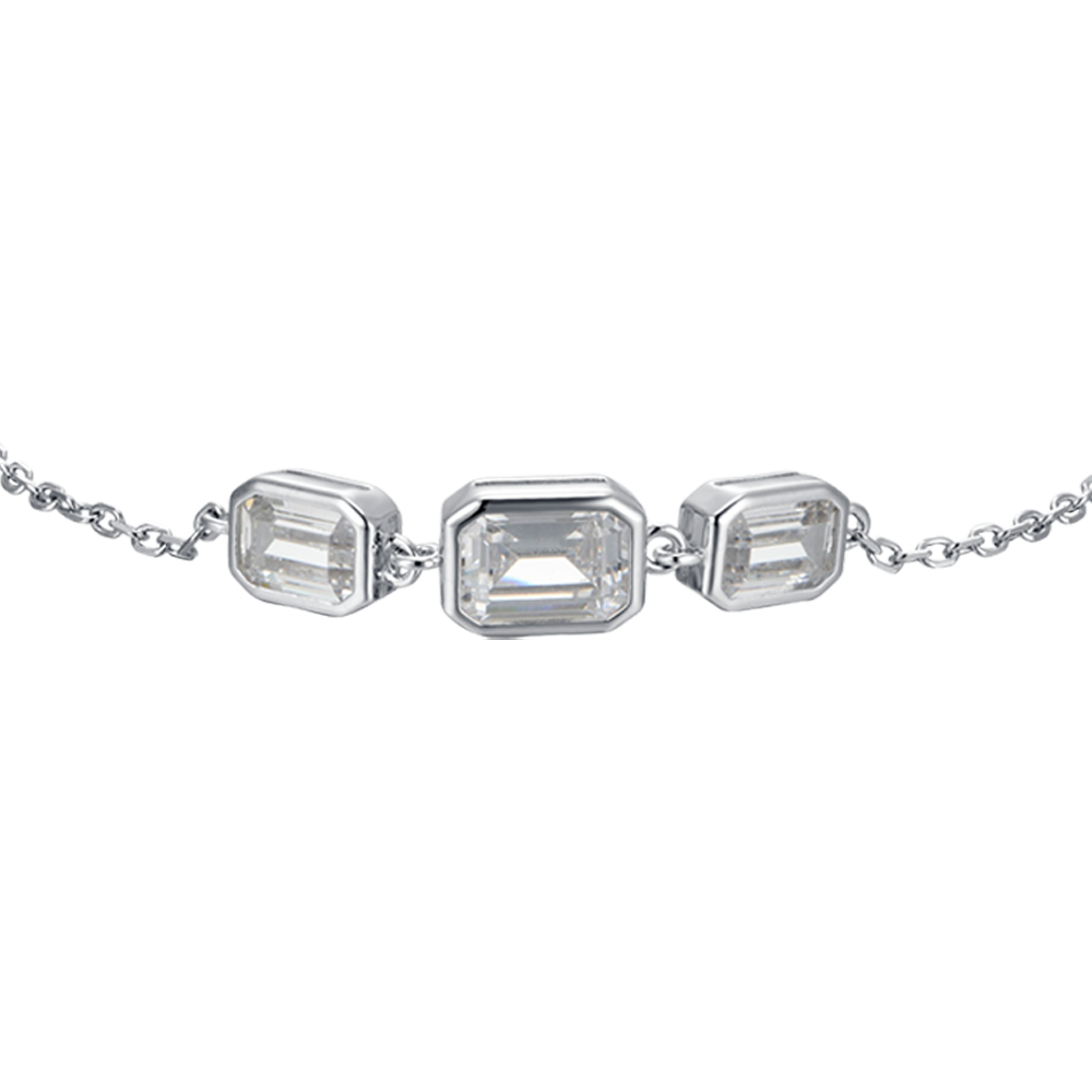 WOMAN'S SILVER BRACELET WITH WHITE ZIRCONES Melitea