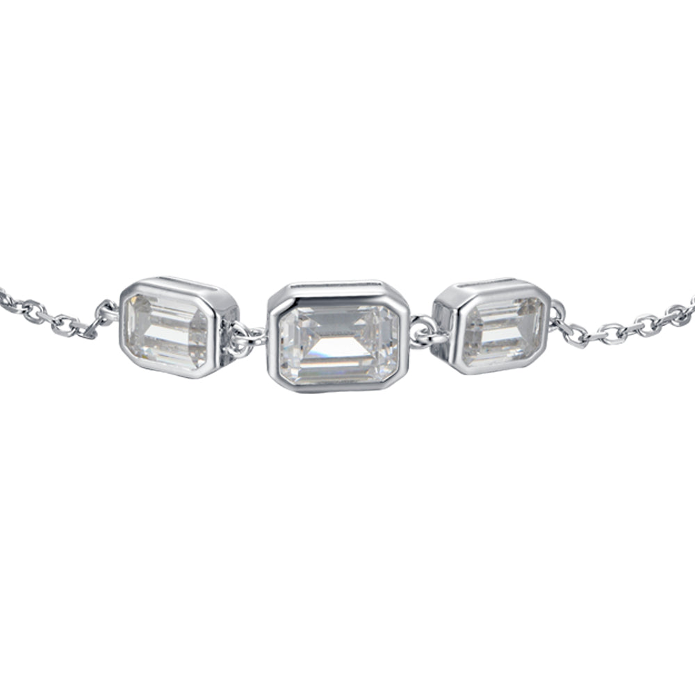 WOMAN'S SILVER BRACELET WITH WHITE ZIRCONES Melitea