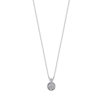 Silver necklace with Melitea point-light circle and cubic zirconia