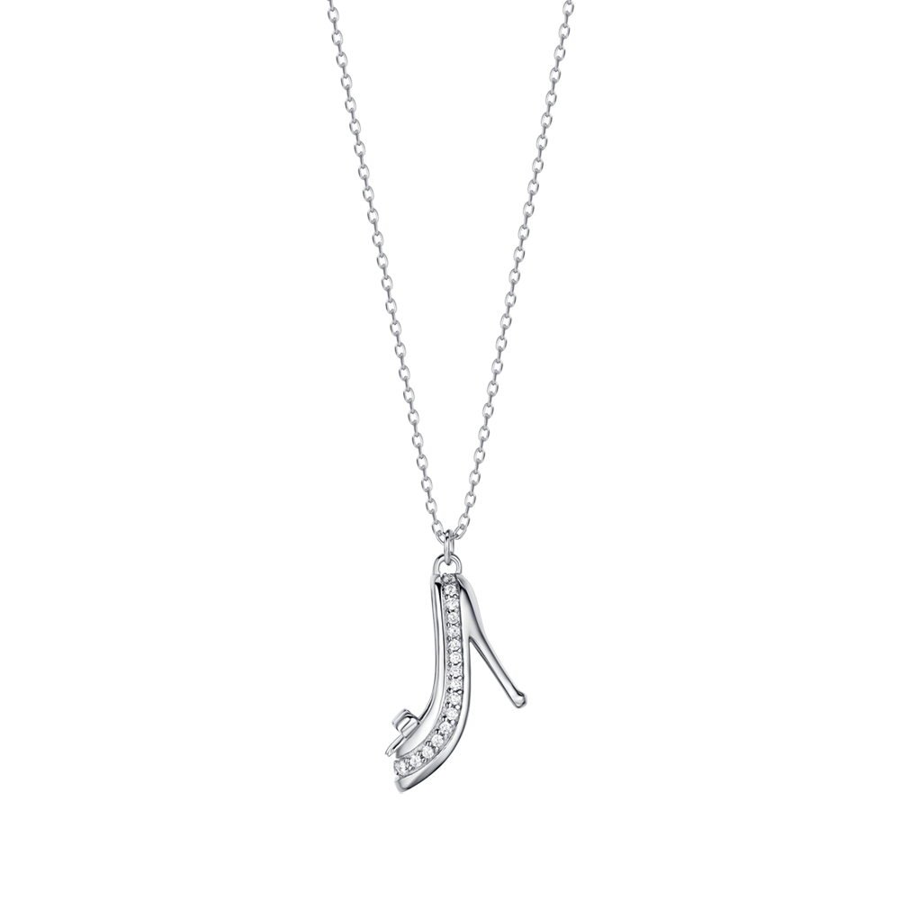 Melitea silver decolté and cubic zirconia necklace