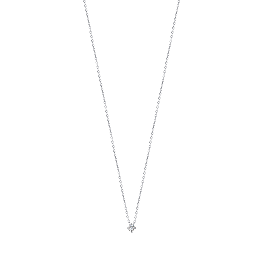 silver necklace with white zircon Melitea