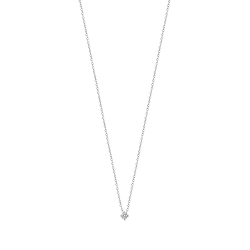 silver necklace with white zircon Melitea