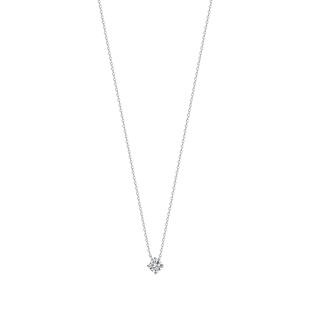 silver necklace with white zircon Melitea