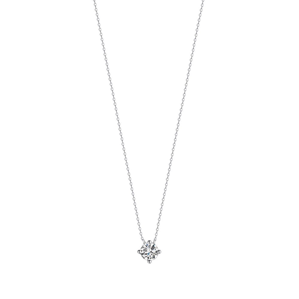 silver necklace with white zircon Melitea