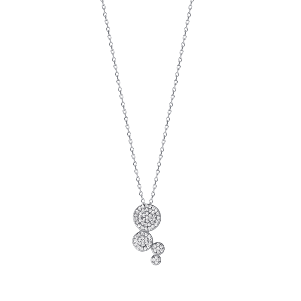 SILVER NECKLACE WITH ZIRCON PENDANT Melitea