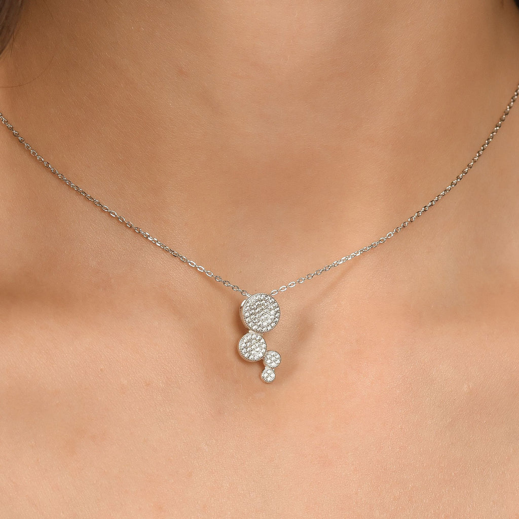 SILVER NECKLACE WITH ZIRCON PENDANT Melitea