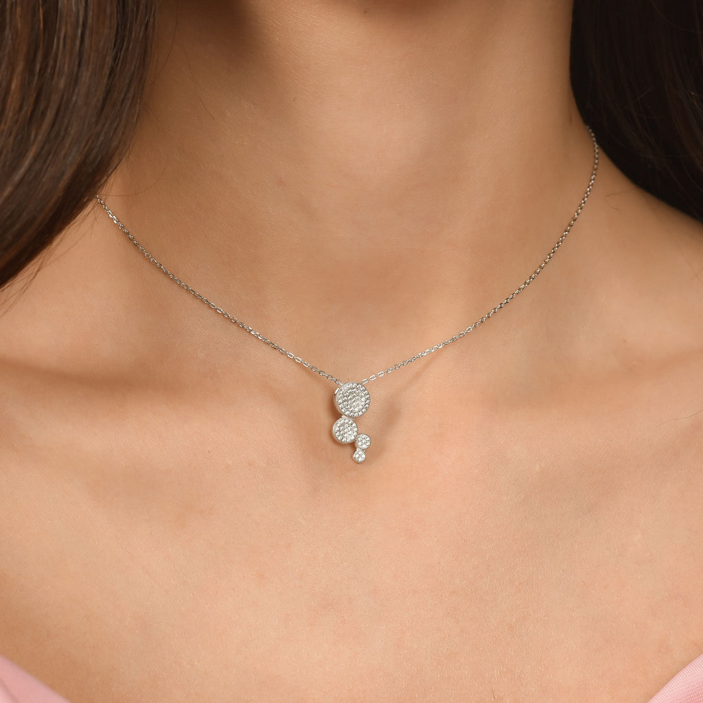 SILVER NECKLACE WITH ZIRCON PENDANT Melitea