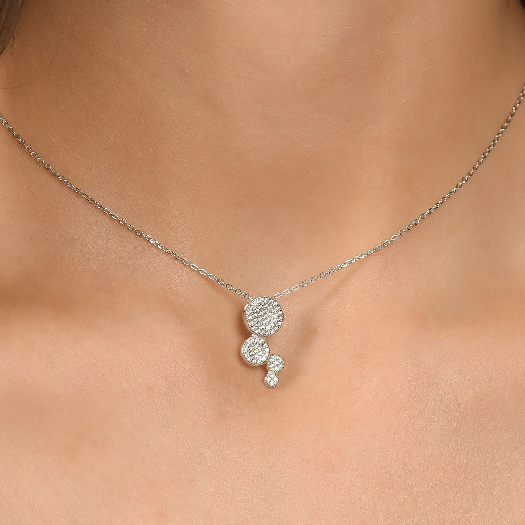 SILVER NECKLACE WITH ZIRCON PENDANT Melitea