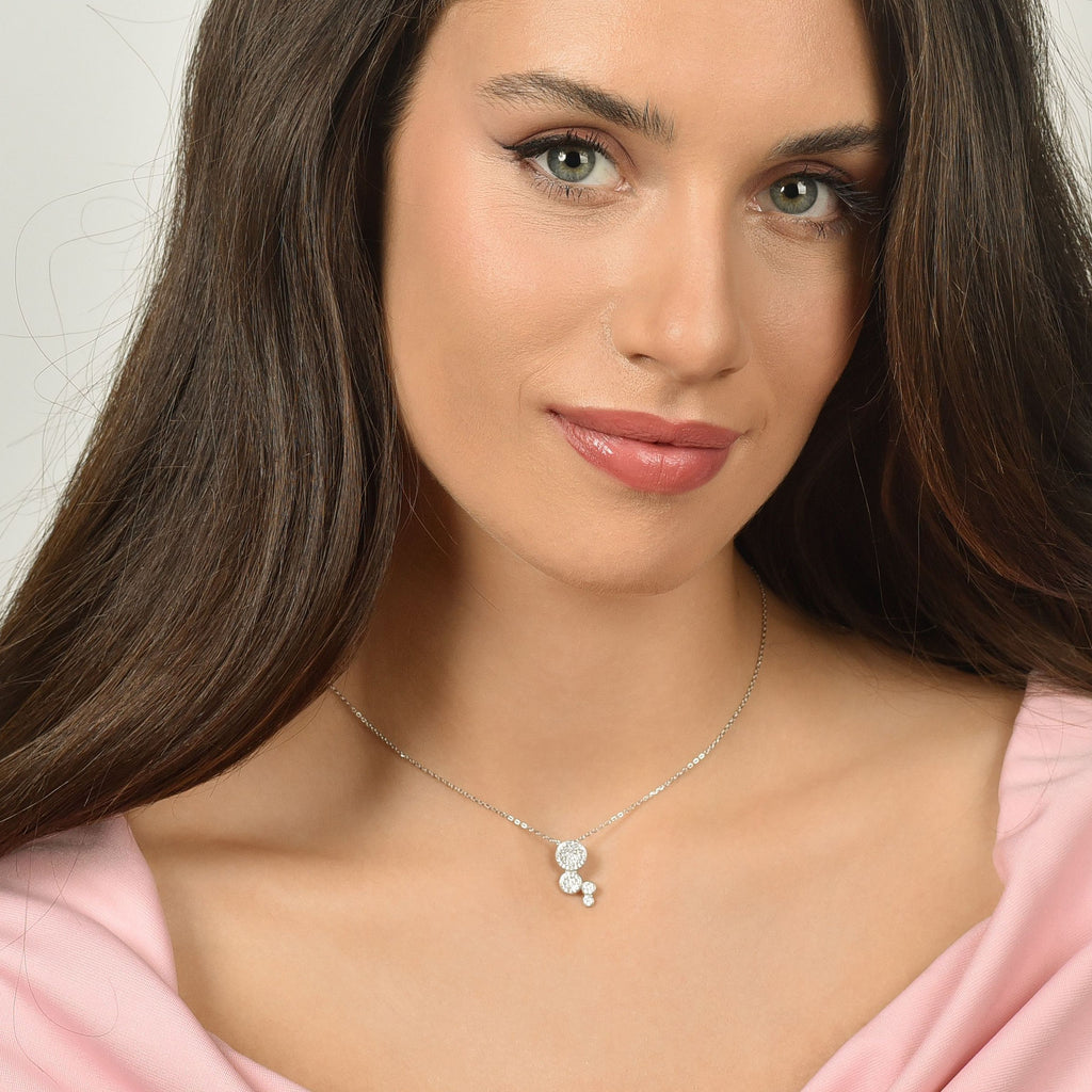 SILVER NECKLACE WITH ZIRCON PENDANT Melitea