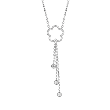 silver necklace with pierced flowers melitea