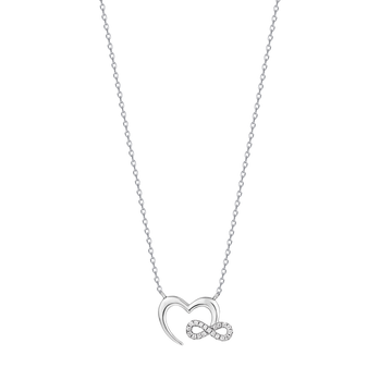 SILVER NECKLACE WITH HEART AND INFINITE Melitea