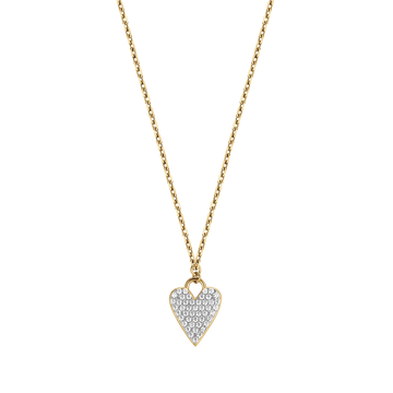 IP GOLD SILVER NECKLACE WITH HEART WITH WHITE CRYSTALS Melitea