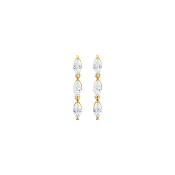 IP GOLD SILVER EARRINGS WITH WHITE ZIRCONES Melitea