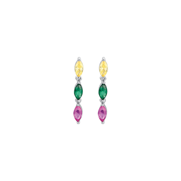 SILVER EARRINGS WITH MULTICOLOR ZIRCONES Melitea