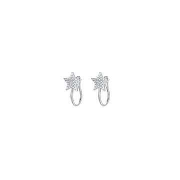 WOMEN'S EAR CUFFS IN SILVER WITH STARS WITH WHITE ZIRCONES Melitea