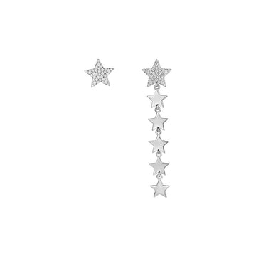 WOMAN'S EARRINGS IN SILVER WITH STARS WITH WHITE ZIRCONES Melitea