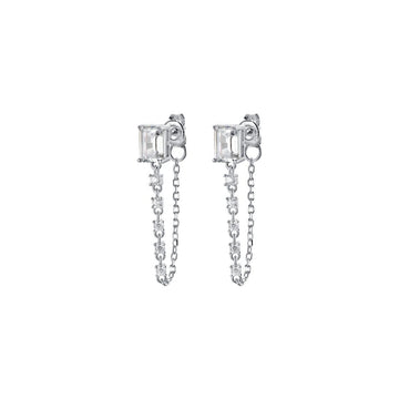 WOMAN'S EARRINGS IN SILVER WITH WHITE ZIRCONES Melitea