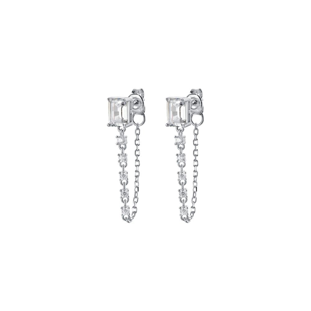 WOMAN'S EARRINGS IN SILVER WITH WHITE ZIRCONES Melitea