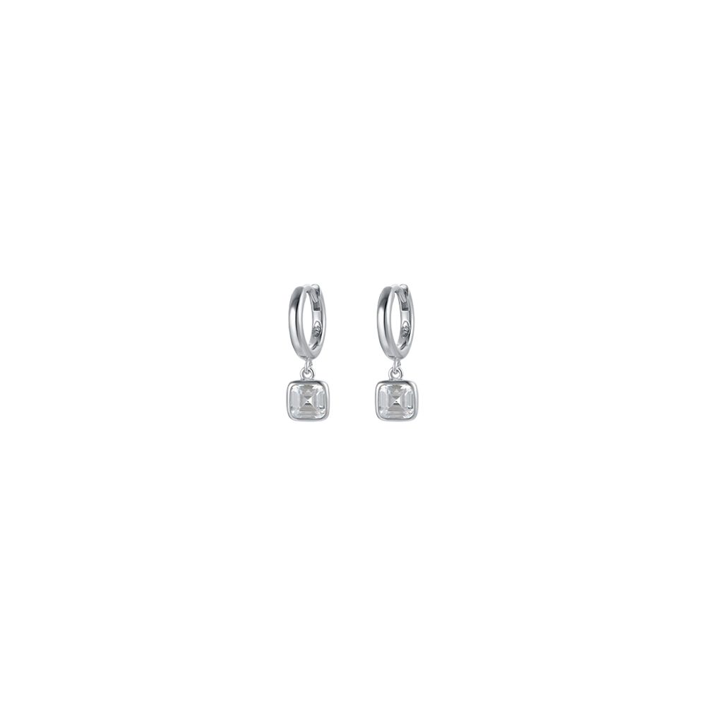 WOMAN'S EARRINGS IN SILVER WITH WHITE ZIRCONES Melitea